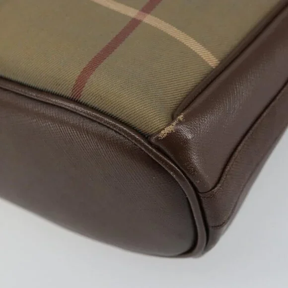 Authentic Burberrys Nova Check Shoulder Bag Canvas Beige Gold - Picture 8 of 16